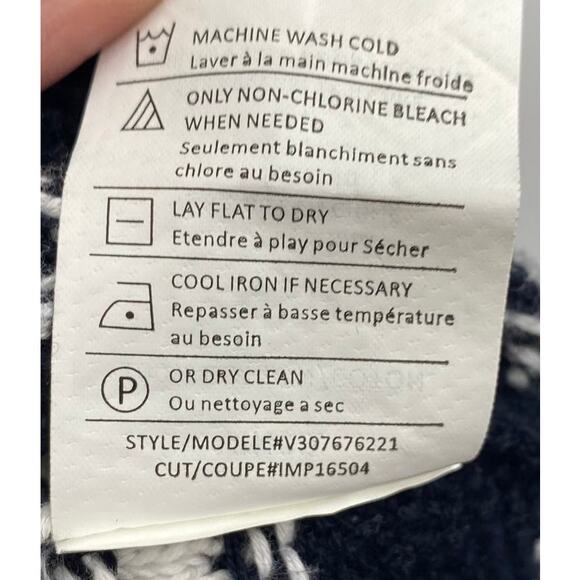 Vince Sweater Textured Stripe Cotton V Neck Pullover White Black Womens XS - Picture 8 of 8